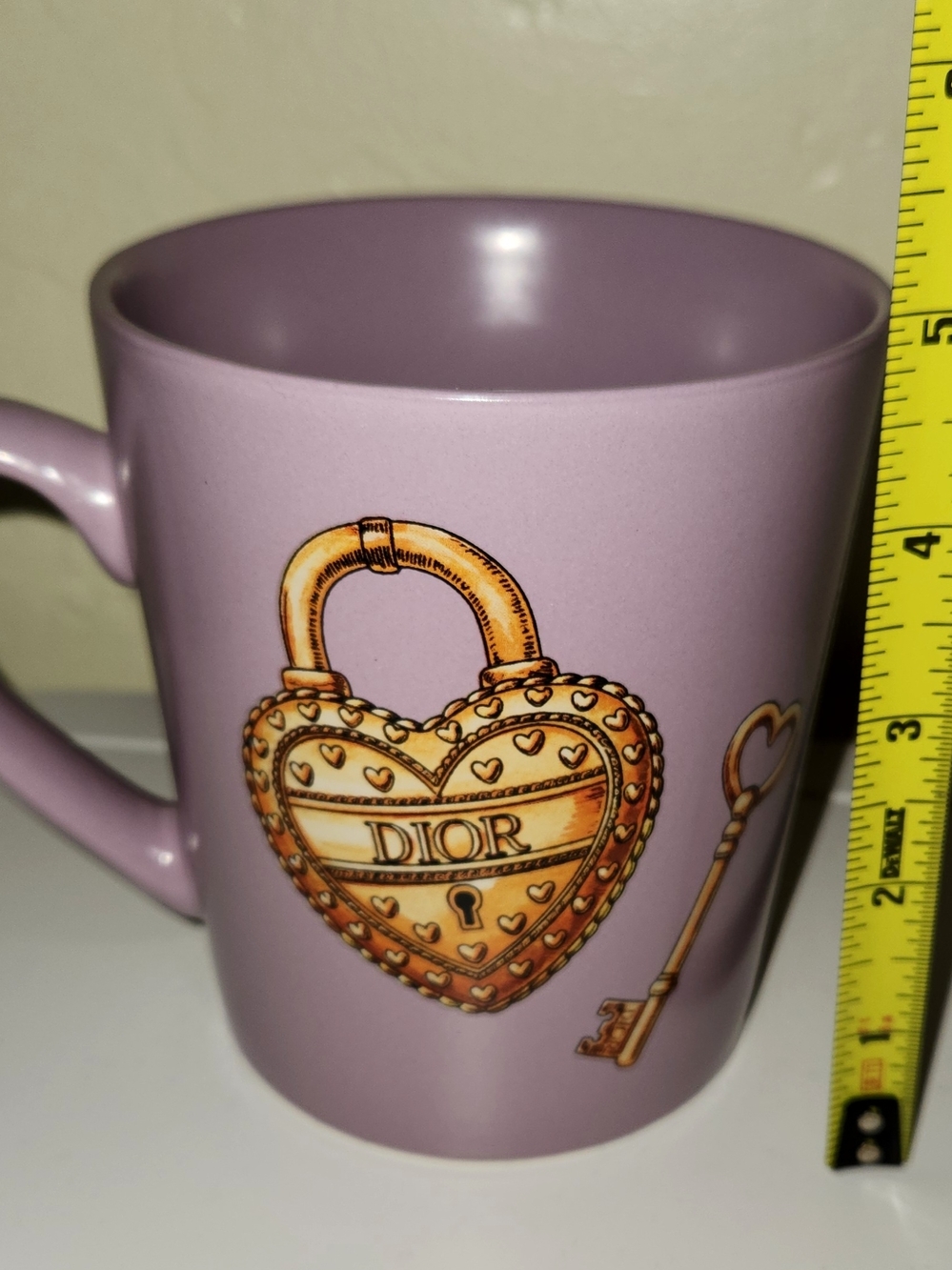 🔥Not Restock🔥 20 OZ Ceramic Coffee Mug Gold Heart Lock Lavender  Made In USA - Picture 5 of 7